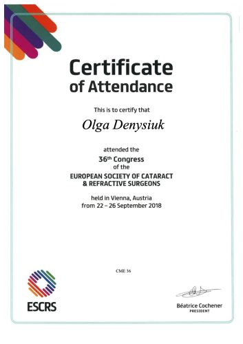 certificate Vienna 2018